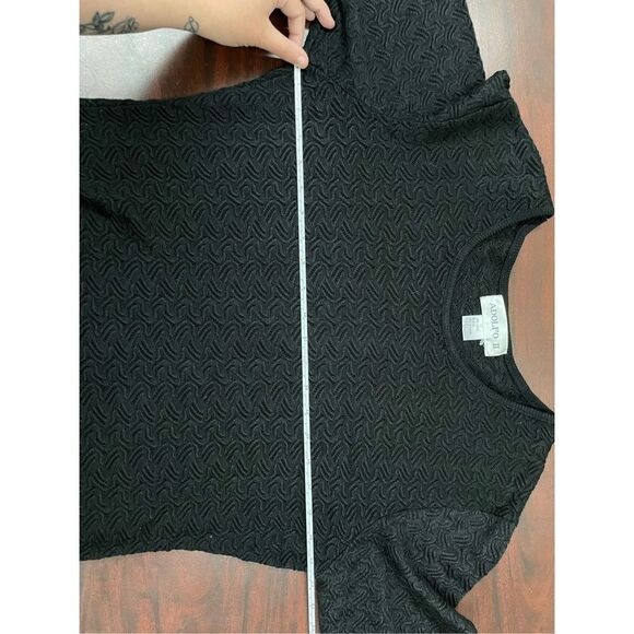 Adolfo II Black Lace Long Sleeve Blouse Size Medium - Picture 5 of 6